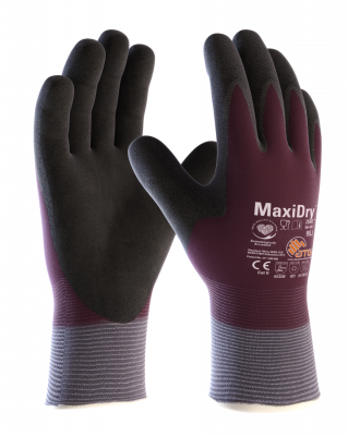 Atg Maxidry Zero Safety Gloves Cut Level B, Fully Coated, Size 7